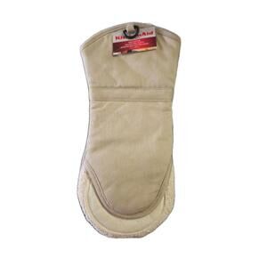 1 KitchenAid Oven Mitt Quilted Heat Patch 100% Cotton Khaki Comfortable Lining